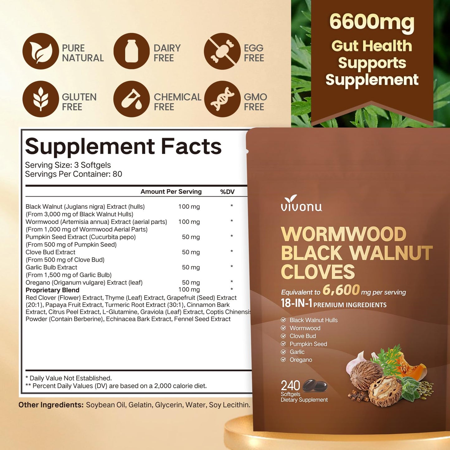 18-In-1 Wormwood Black Walnut Cloves Capsules